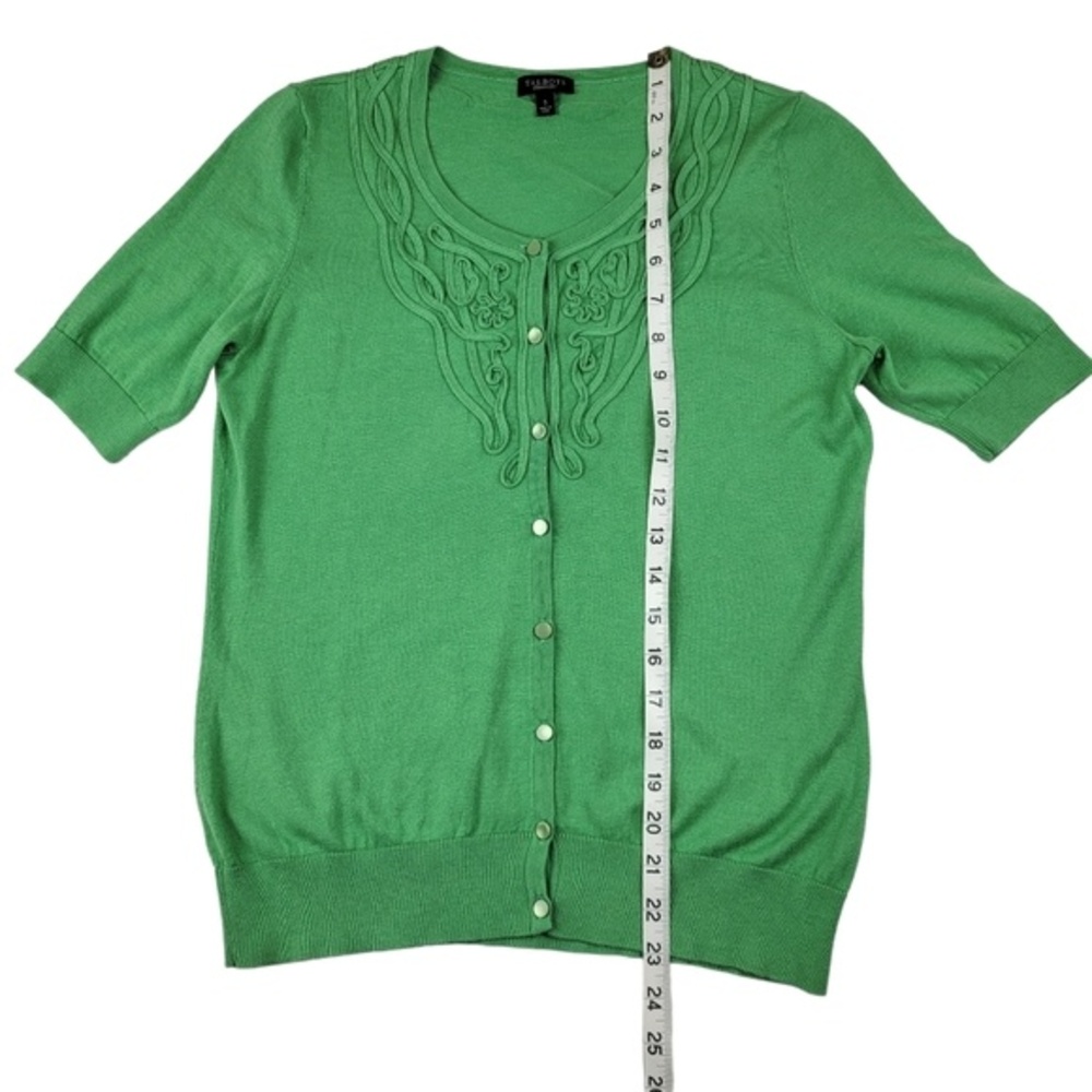 NWOT Talbots Silk Blend Cardigan Short Sleeve Sweater Green Small - Picture 6 of 10